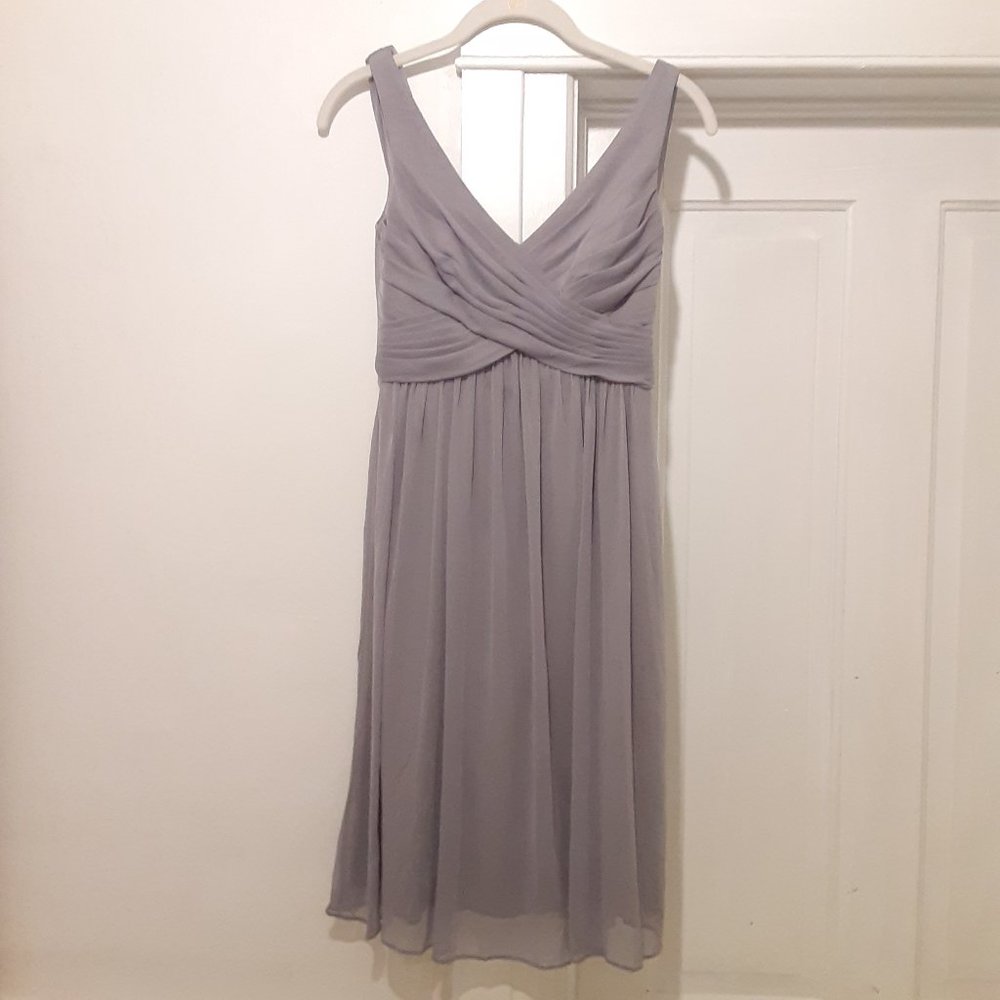 David's Bridal, Cowl Back Mercury Chiffon Dress